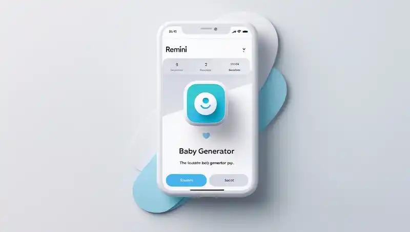 The Remini app interface showing where to find the baby generator tool.